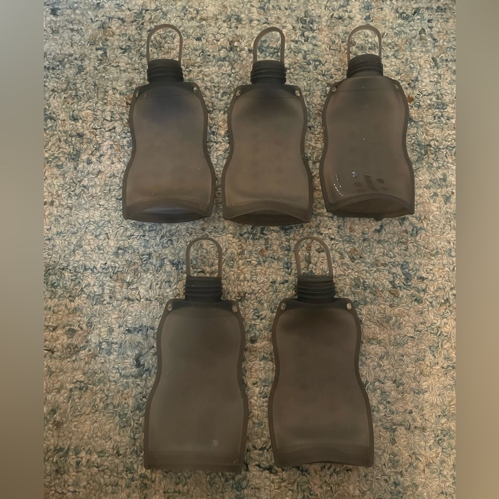 Haakaa Silicone Breast Milk Storage Bag 9 oz. 5 Count,Grey